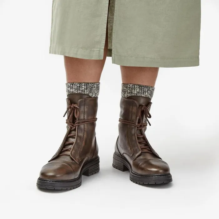 Clarks Biker Boots Rixley Lace Dark Brown Leather 8211 Women
