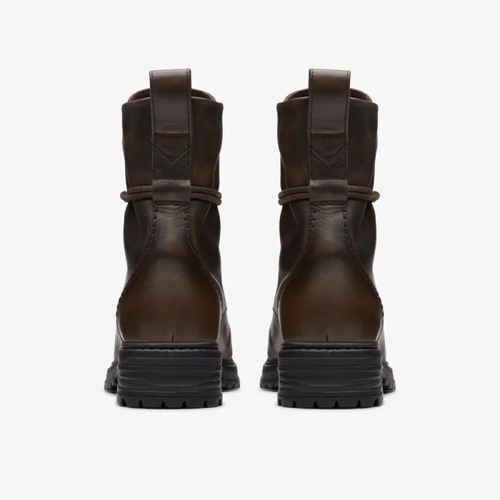 Clarks Biker Boots Rixley Lace Dark Brown Leather 8211 Women