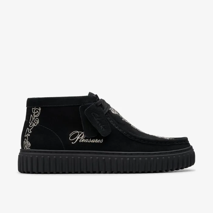Clarks Black Boots Torhill Woven Black Suede 8211 WomenMen