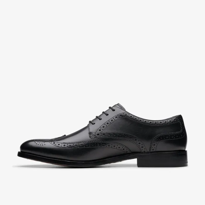 Clarks Black Shoes Craft James Tip Brogue Black Leather 8211 Men