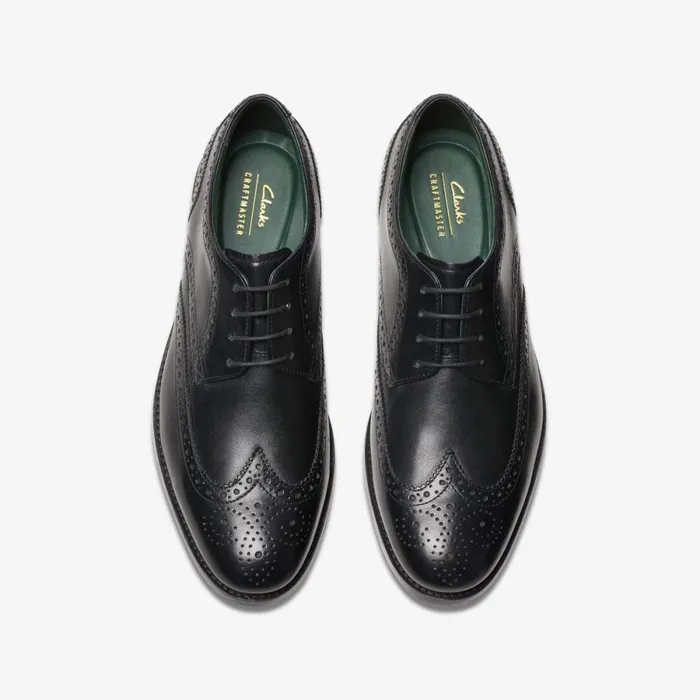 Clarks Black Shoes Craft James Tip Brogue Black Leather 8211 Men