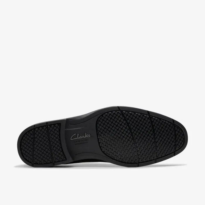 Clarks Black Shoes Eldredge Plain Black Leather 8211 Men