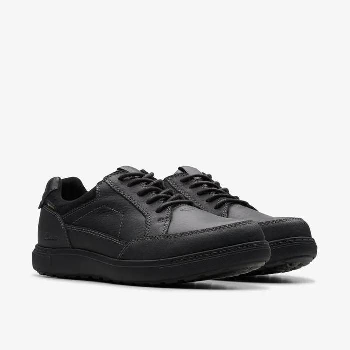 Clarks Black Shoes Mapstone Lo GoreTex Black Leather 8211 Men
