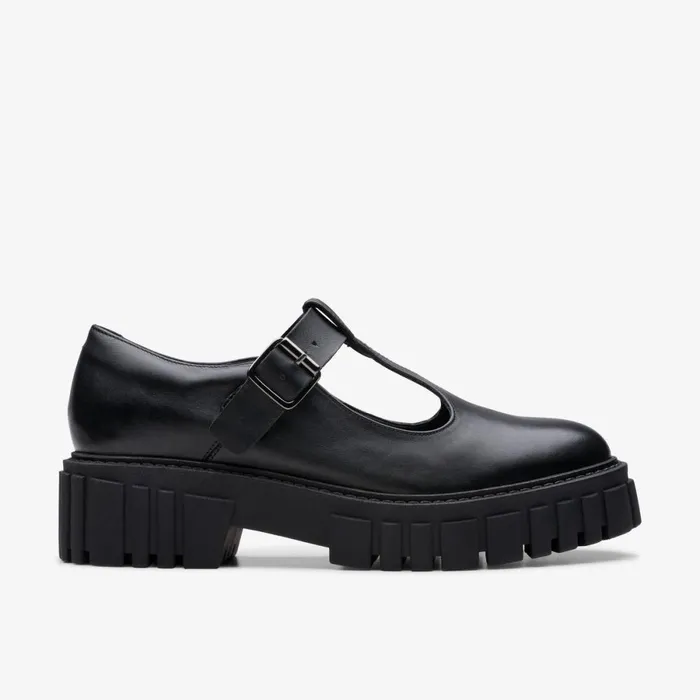 Clarks Black Shoes Page Bar Black Leather 8211 Women