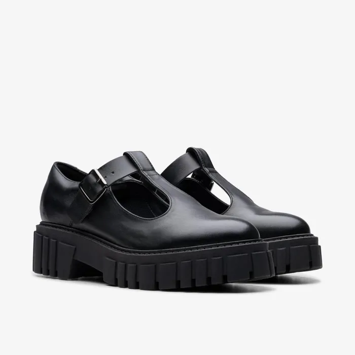 Clarks Black Shoes Page Bar Black Leather 8211 Women