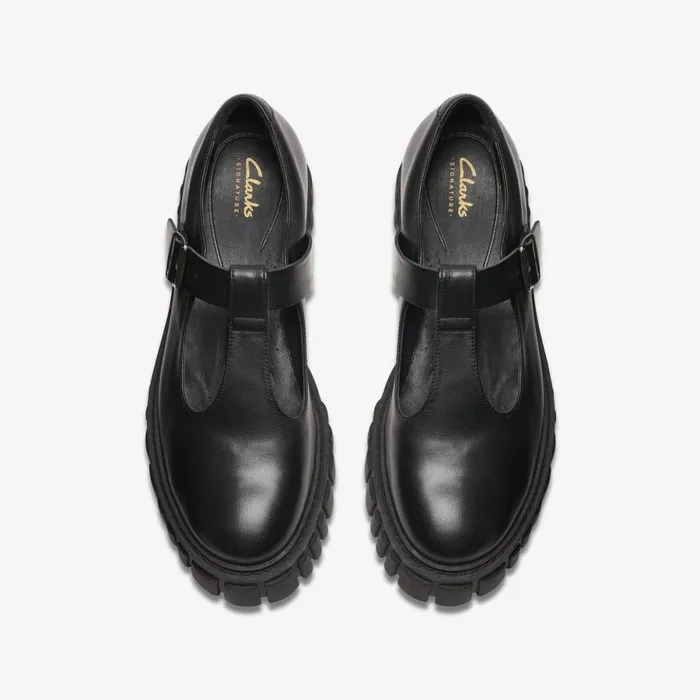 Clarks Black Shoes Page Bar Black Leather 8211 Women