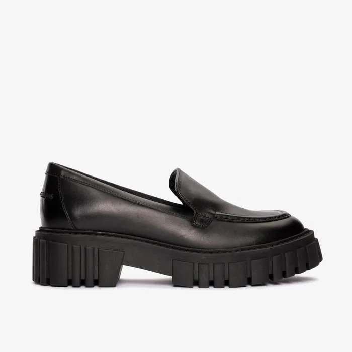 Clarks Black Shoes Page Loafer Black Leather 8211 Women