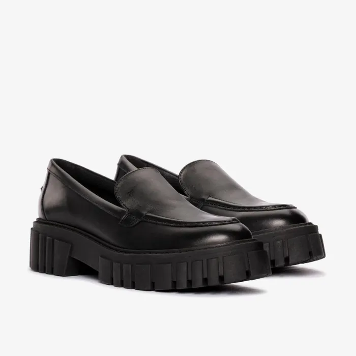 Clarks Black Shoes Page Loafer Black Leather 8211 Women