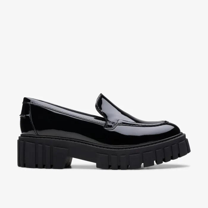 Clarks Black Shoes Page Loafer Black Patent 8211 Women