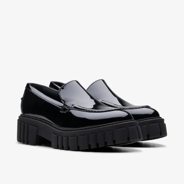 Clarks Black Shoes Page Loafer Black Patent 8211 Women