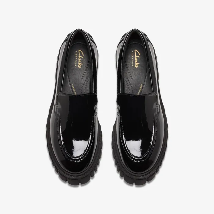 Clarks Black Shoes Page Loafer Black Patent 8211 Women