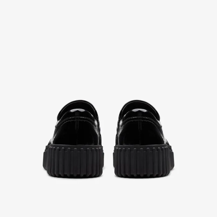 Clarks Black Shoes Torhill Mocc Black Patent 8211 Women