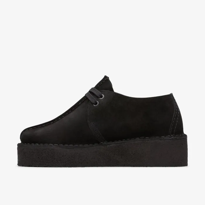 Clarks Black Shoes Trek Wedge Black Suede 8211 Women