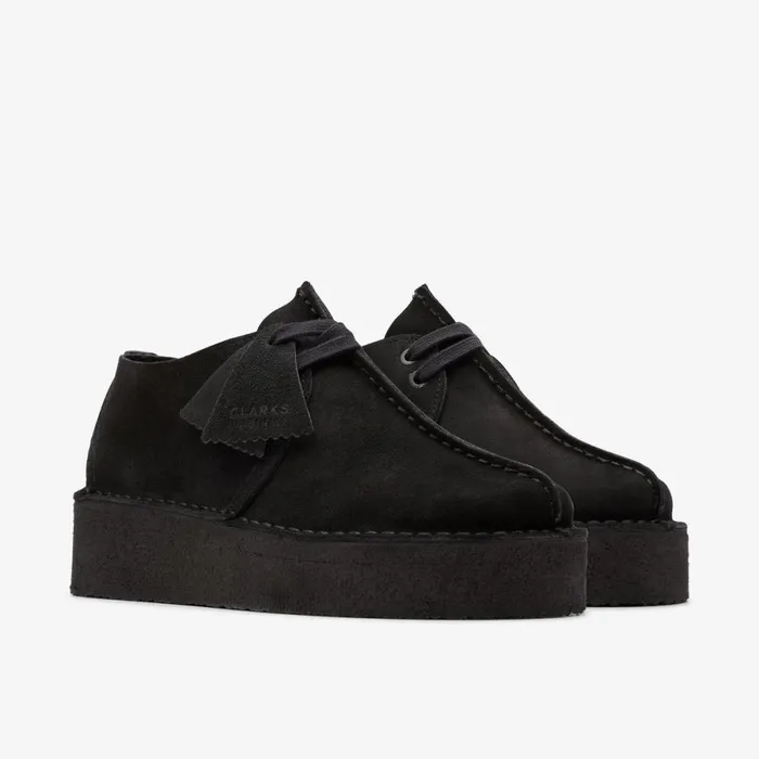 Clarks Black Shoes Trek Wedge Black Suede 8211 Women