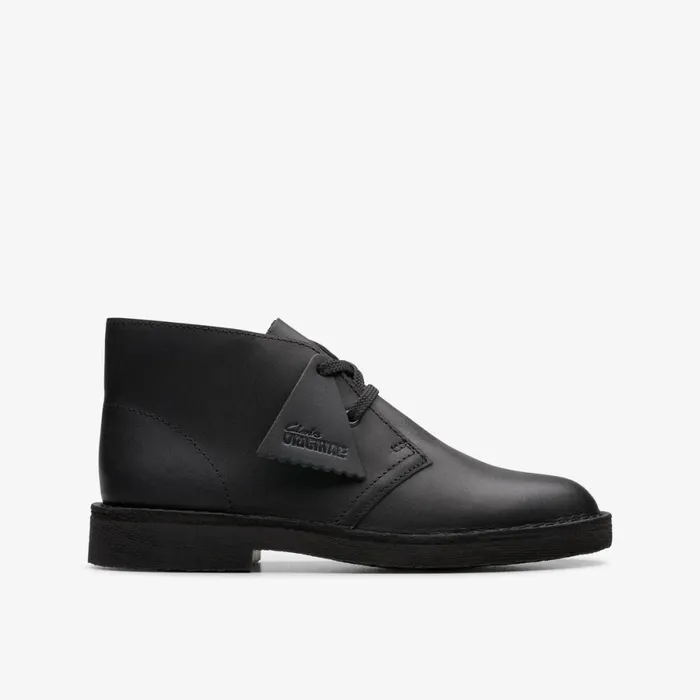 Clarks Boots Desert Boot Older Black Leather 8211 Kids