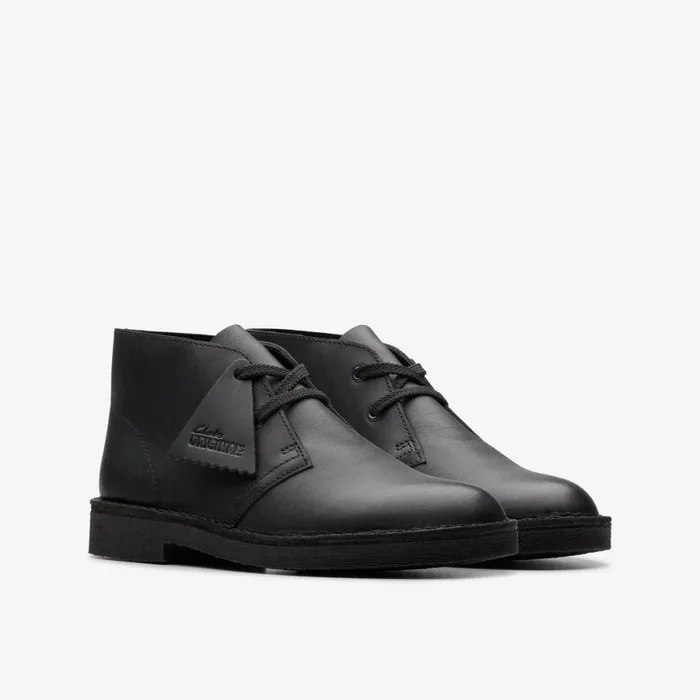 Clarks Boots Desert Boot Older Black Leather 8211 Kids
