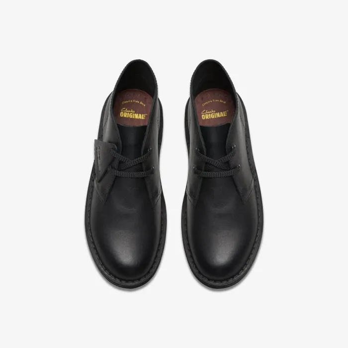 Clarks Boots Desert Boot Older Black Leather 8211 Kids