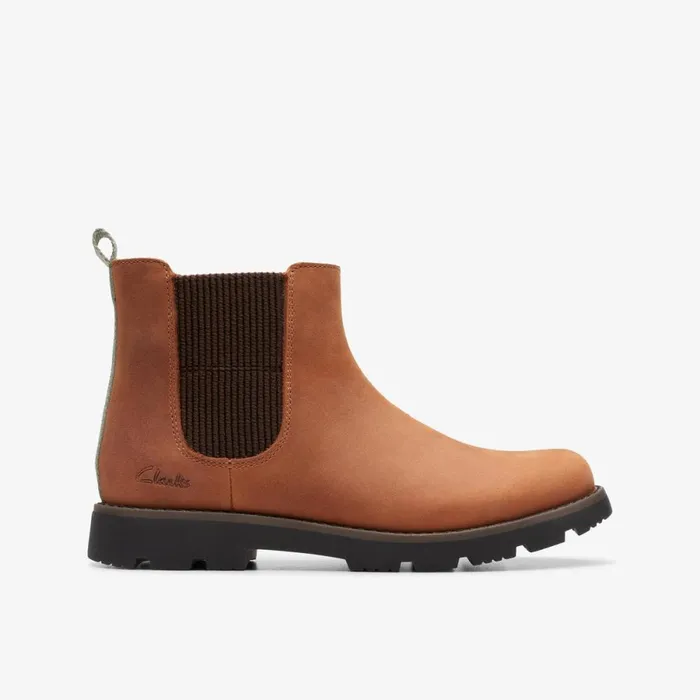 Clarks Boots Heath Trail Tan Leather 8211 Kids