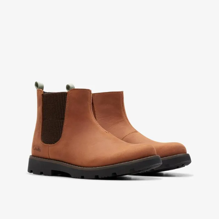 Clarks Boots Heath Trail Tan Leather 8211 Kids Clarks Boots Heath Trail Tan Leather 8211 Kids
