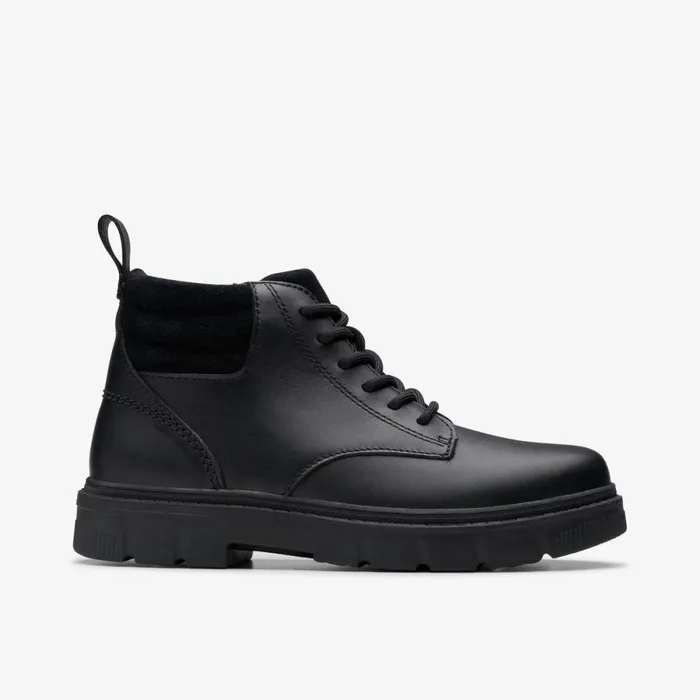Clarks Boots Lorcam Trail Youth Black Leather 8211 Kids