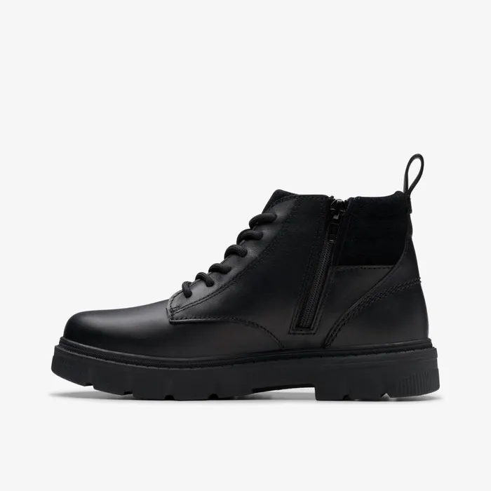 Clarks Boots Lorcam Trail Youth Black Leather 8211 Kids