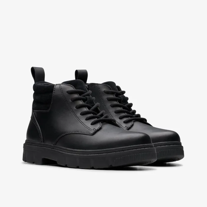 Clarks Boots Lorcam Trail Youth Black Leather 8211 Kids