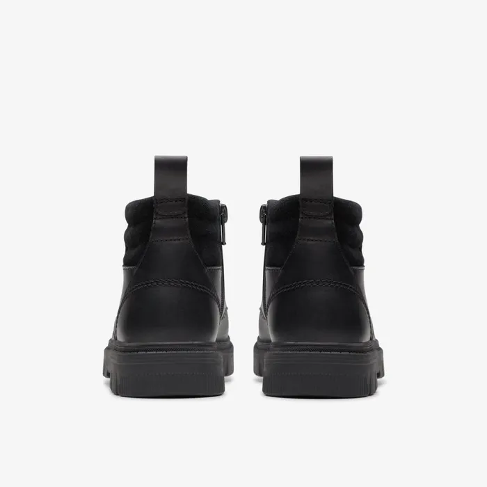 Clarks Boots Lorcam Trail Youth Black Leather 8211 Kids