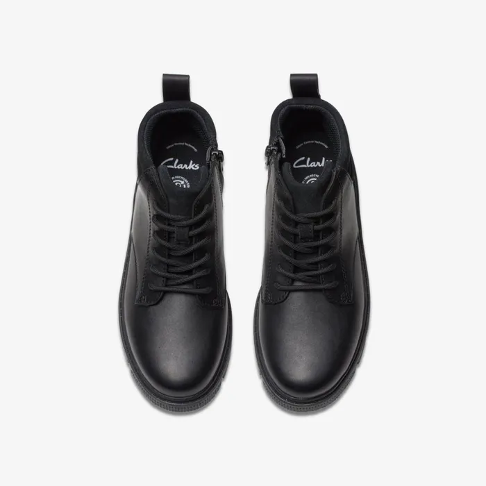 Clarks Boots Lorcam Trail Youth Black Leather 8211 Kids