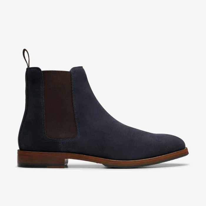 Clarks Chelsea Boots Craft James Top Chelsea Boot Navy Suede 8211 Men