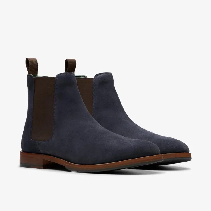 Clarks Chelsea Boots Craft James Top Chelsea Boot Navy Suede 8211 Men
