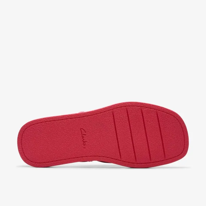 Clarks Flat Sandals Alda Glide Bright Pink Leather 8211 Women