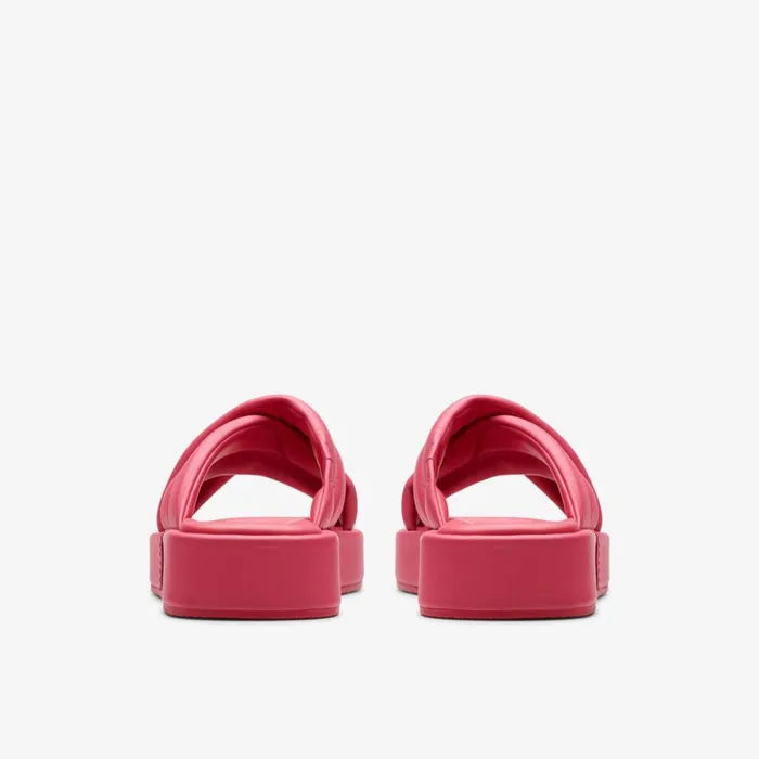 Clarks Flat Sandals Alda Glide Bright Pink Leather 8211 Women