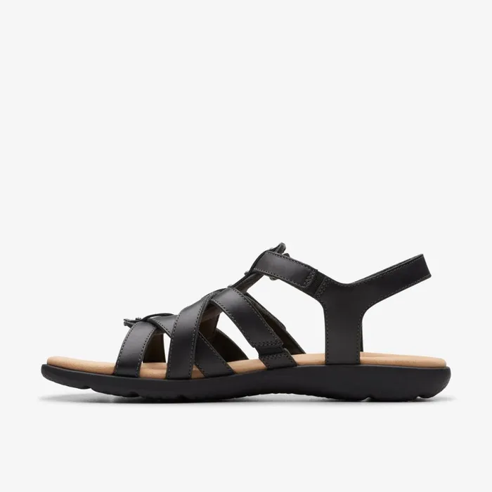Clarks Flat Sandals Elizabelle Sky Black Leather 8211 Women