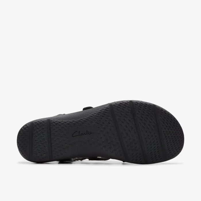 Clarks Flat Sandals Elizabelle Sky Black Leather 8211 Women