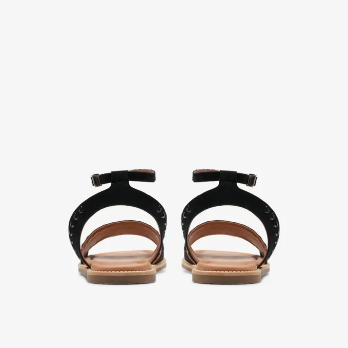 Clarks Flat Sandals Maritime May Black Suede 8211 Women
