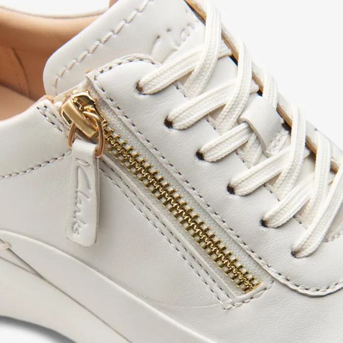 Clarks Flat Shoes Tivoli Zip Off White Leather 8211 Women
