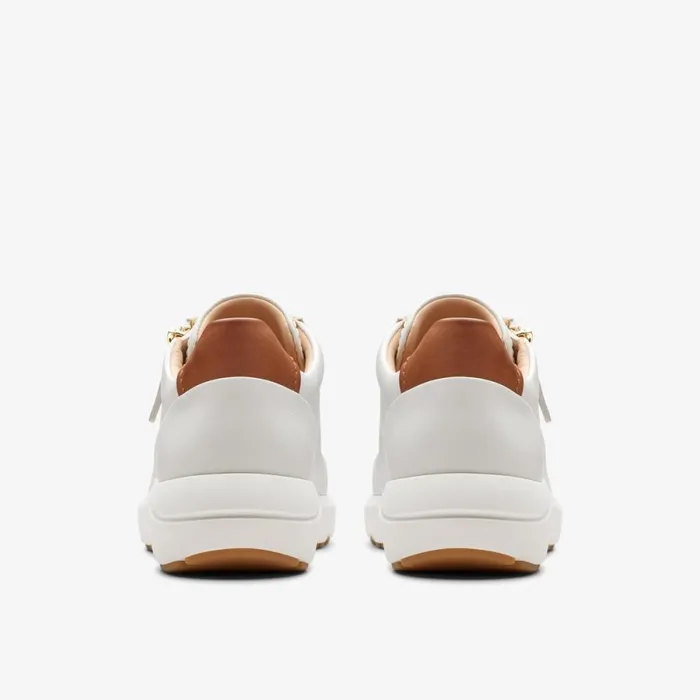 Clarks Flat Shoes Tivoli Zip Off White Leather 8211 Women