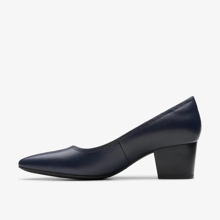Clarks Heels Ellanie Hope Navy Leather 8211 Women