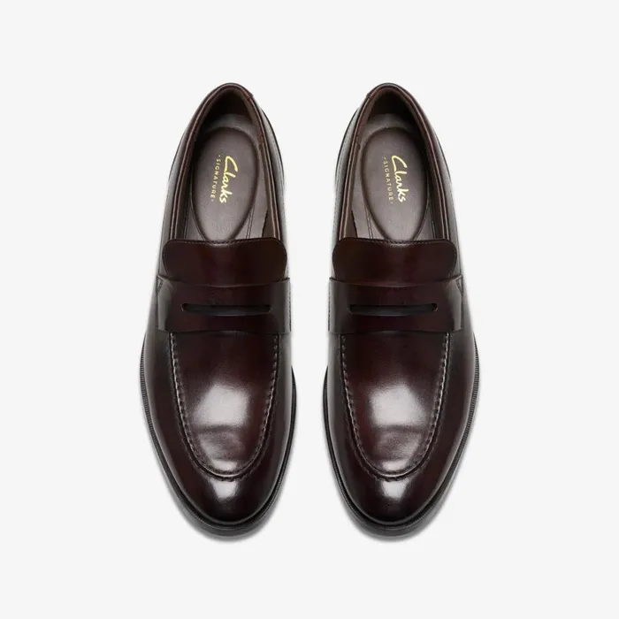 Clarks Loafers Brandon Step Loafer Dark Brown Leather 8211 Men