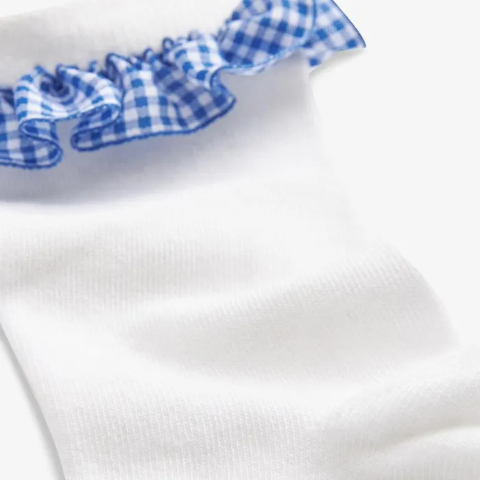 Clarks Socks and Tights Gingham Socks 2 Pack Blue Infant Size 355 Whiteblue 8211 Kids
