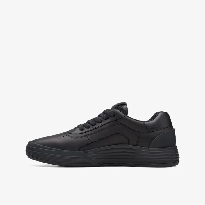 Clarks Trainers Cica Older Black Leather 8211 Kids