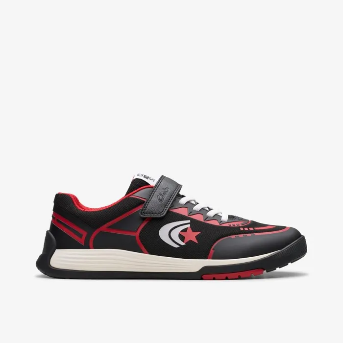 Clarks Trainers Cica Star Flex Youth Blackred 8211 Kids