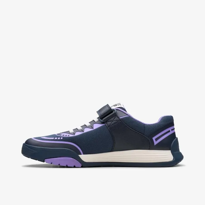 Clarks Trainers Cica Star Flex Youth Navy Purple 8211 Kids