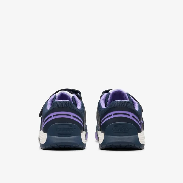 Clarks Trainers Cica Star Flex Youth Navy Purple 8211 Kids