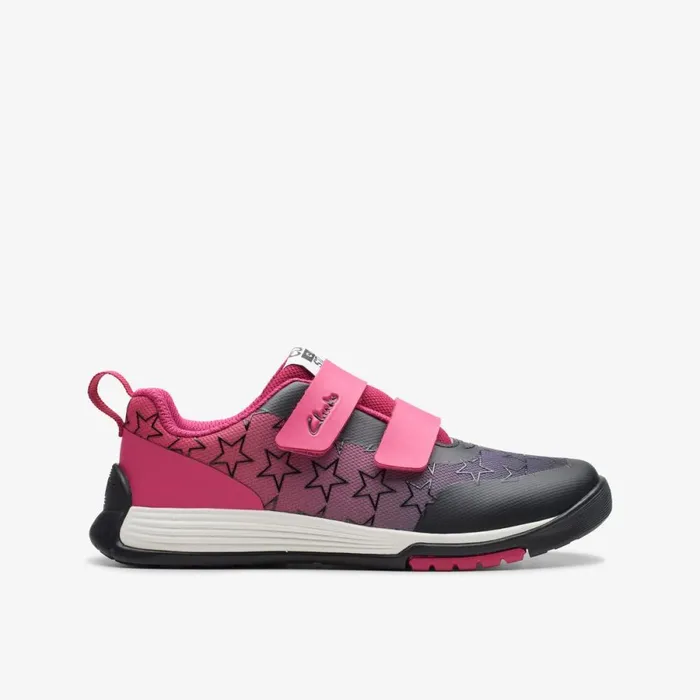 Clarks Trainers Cica Star Run Pink Combination Synthetic 8211 Kids