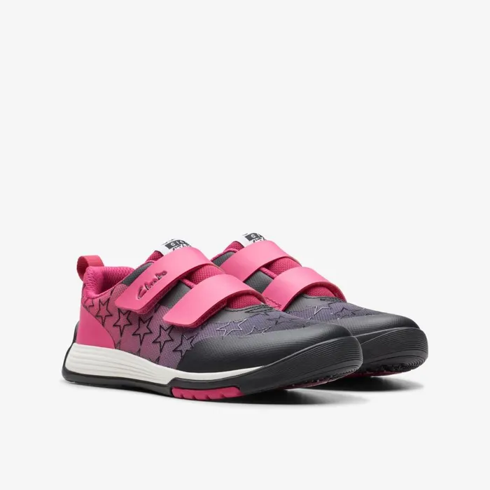 Clarks Trainers Cica Star Run Pink Combination Synthetic 8211 Kids