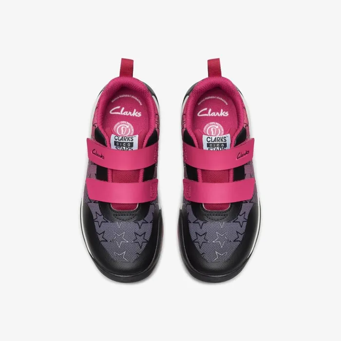 Clarks Trainers Cica Star Run Pink Combination Synthetic 8211 Kids
