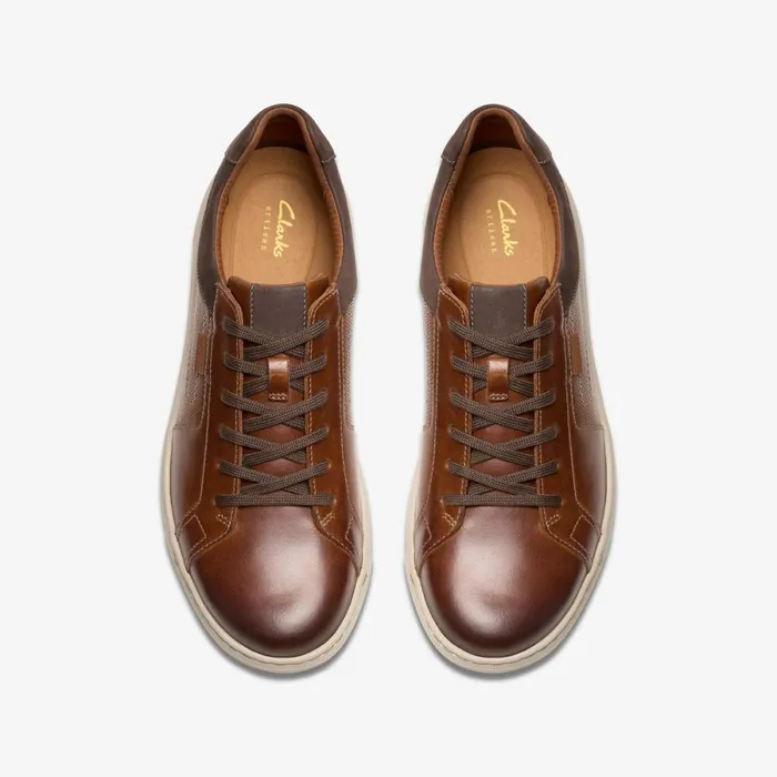 Clarks Trainers Mapstone Lace Tan Leather 8211 Men