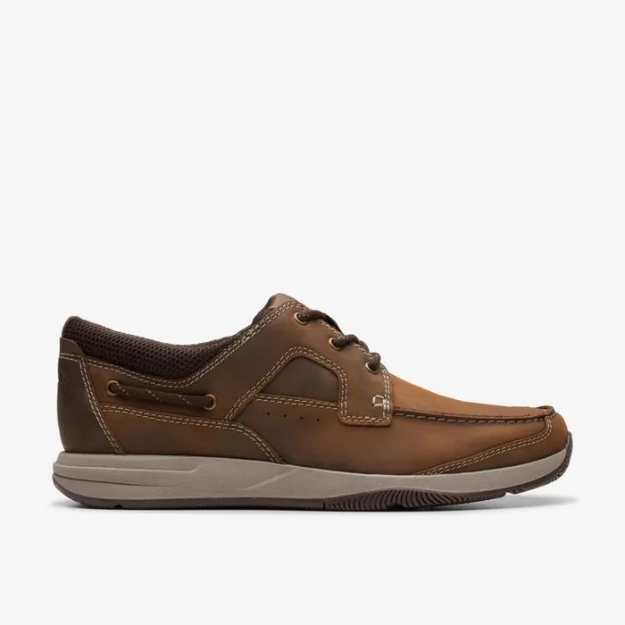 Clarks Trainers Sailview Lace Beeswax Leather 8211 Men