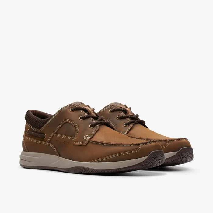 Clarks Trainers Sailview Lace Beeswax Leather 8211 Men